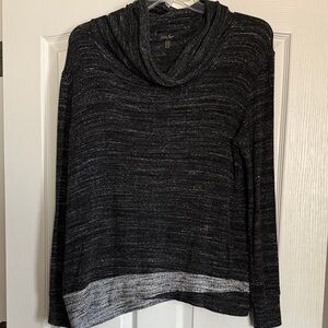 Laila Jayde Charcoal and Light Gray Cowl Neck Sweater